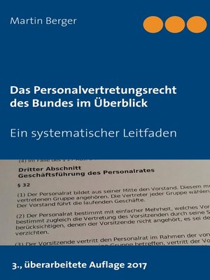 cover image of Das Personalvertretungsrecht des Bundes im Überblick